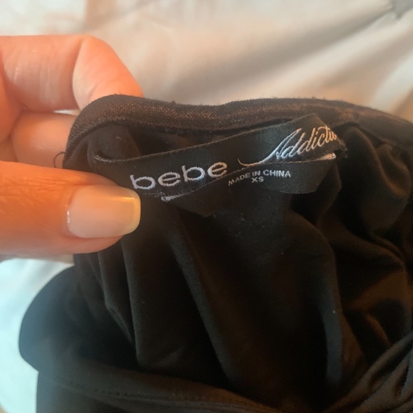 BeBe Addiction Collection  Pleather Contrast HiLo Halter Dress 🖤 - Picture 4 of 6